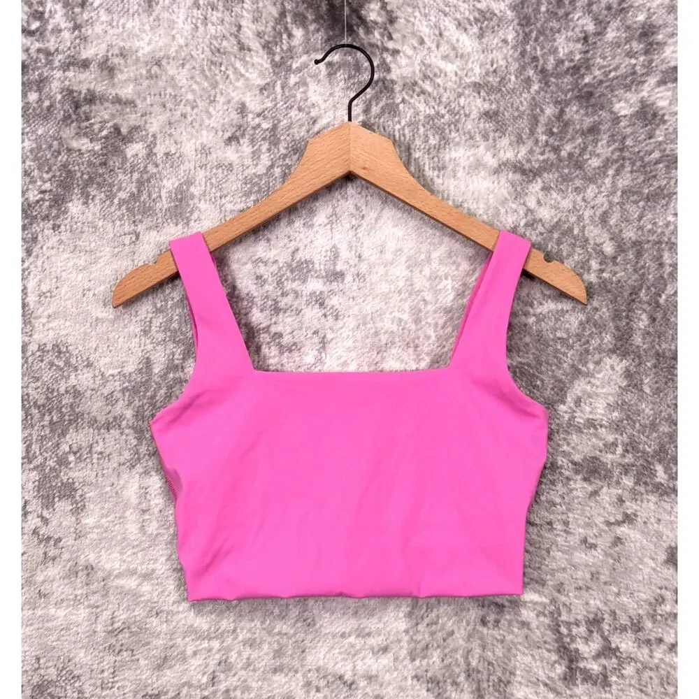 SPANX BoostUp Square Neck Cropped Shelf Tank Top XS Womens Pink
